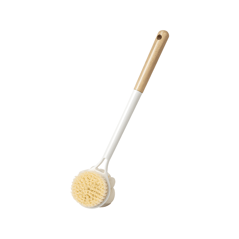 Cepillo de baño de doble lado Loofah natural con mango de madera