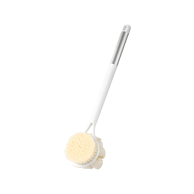 Cepillo de baño de doble lado con mango firme y esponja de aluminio
