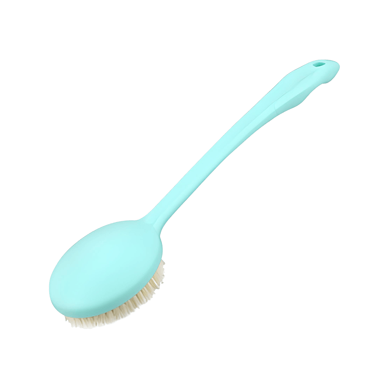 Cepillo de baño de cerdas suaves con mango de plástico