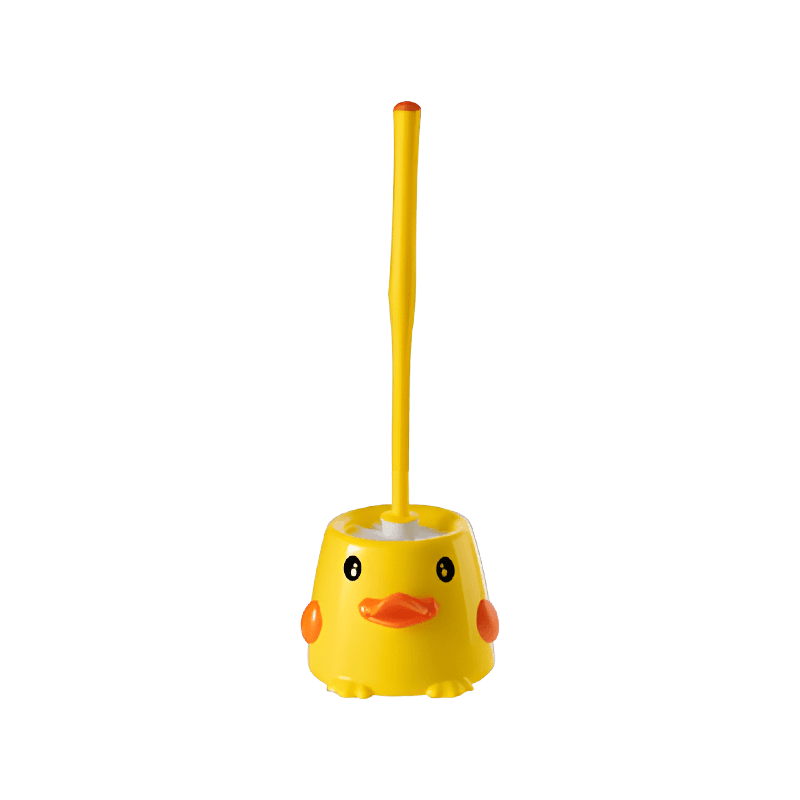 Juego de cepillos de inodoro con diseño de dibujos animados y soporte de almacenamiento
