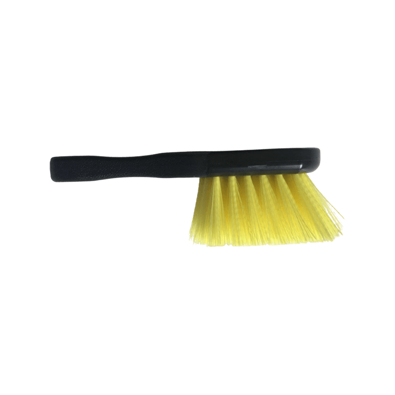 Cepillo para coche de mango corto con cerdas amarillas