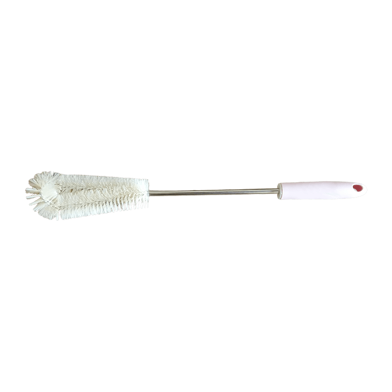 Cepillo de limpieza de tuberías de nailon blanco con mango de plástico azul