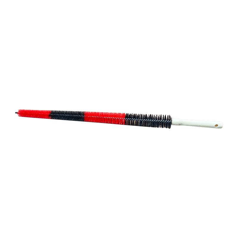 Cepillo de nailon suave de doble tono con agarre de madera resistente