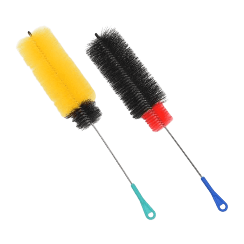 Cepillo para tuberías de limpieza de drenaje con empuñadura de color y cerdas de nailon