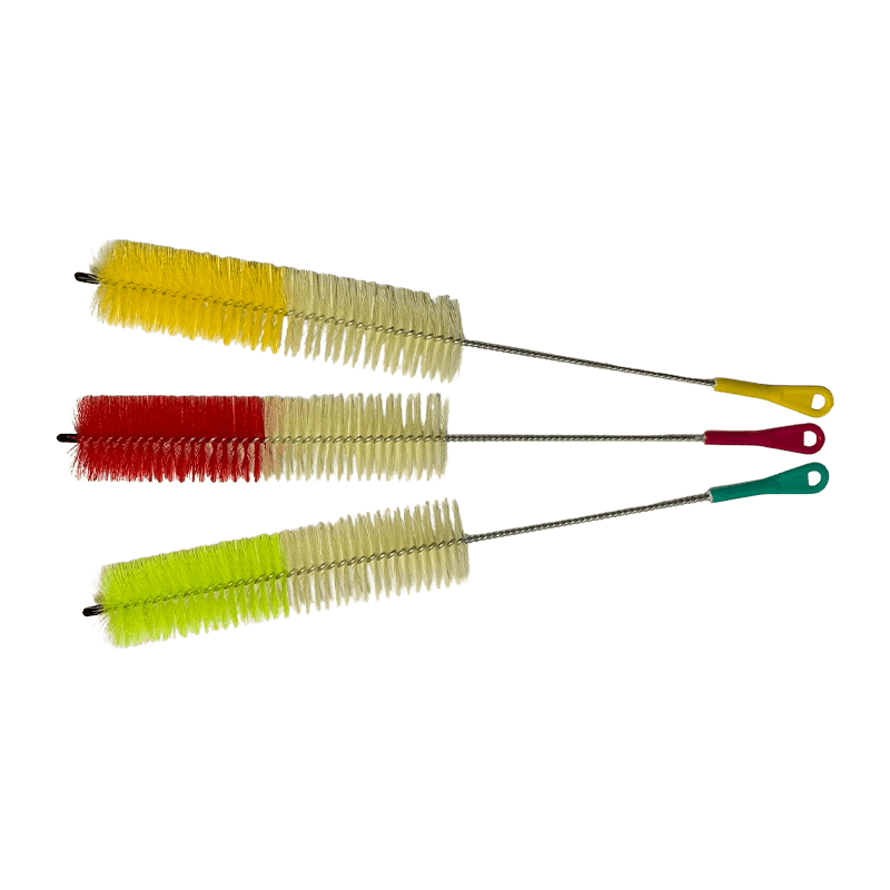 Limpiador de tuberías de nailon de dos colores con mango colorido